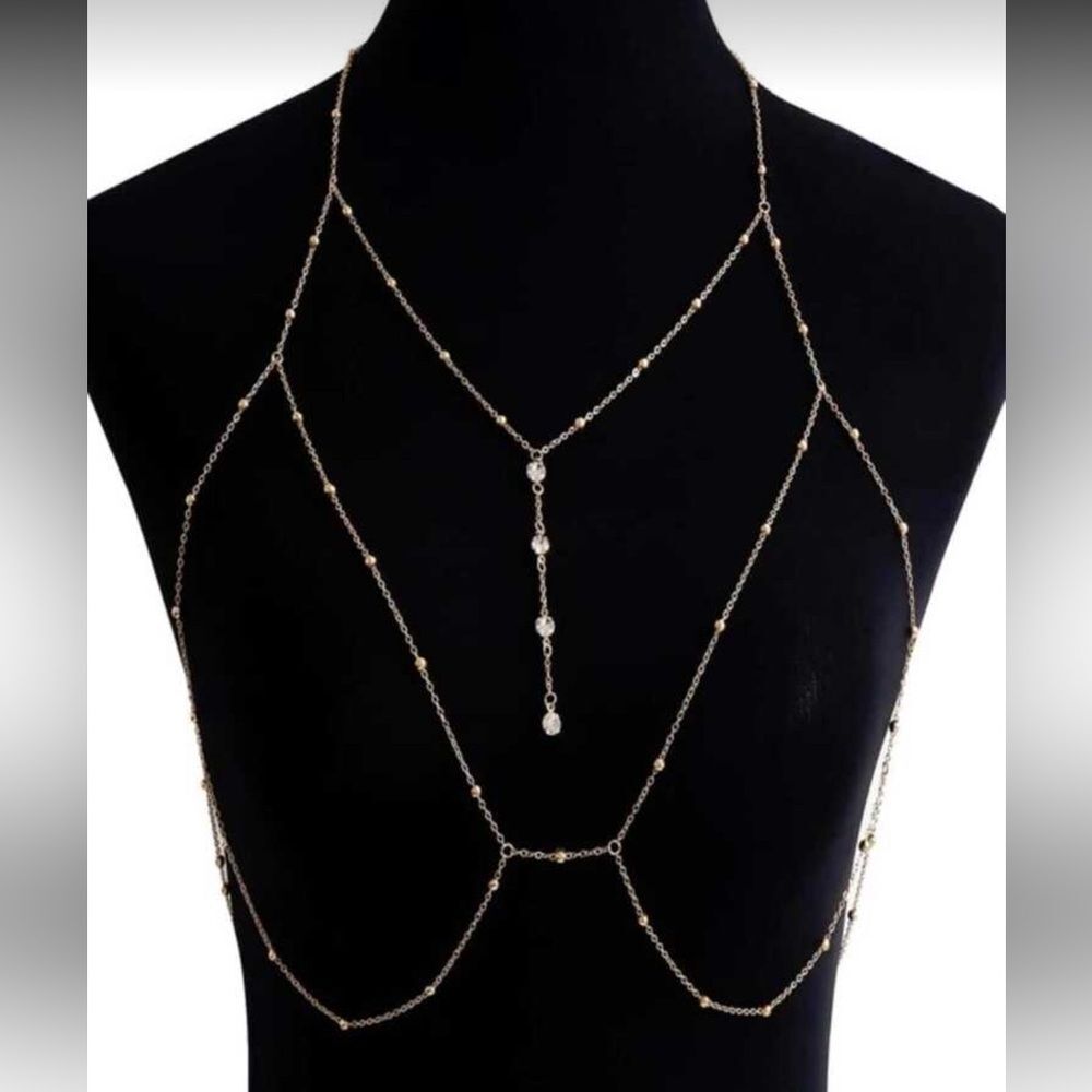Gold Body Chain Necklace R261 - Picture 2 of 4